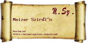 Meizer Szirén névjegykártya